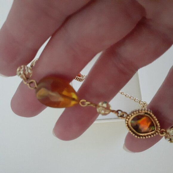 Fifth Avenue Collection Tiger Eye Gold Beaded Bracelet - Picture 2 of 4